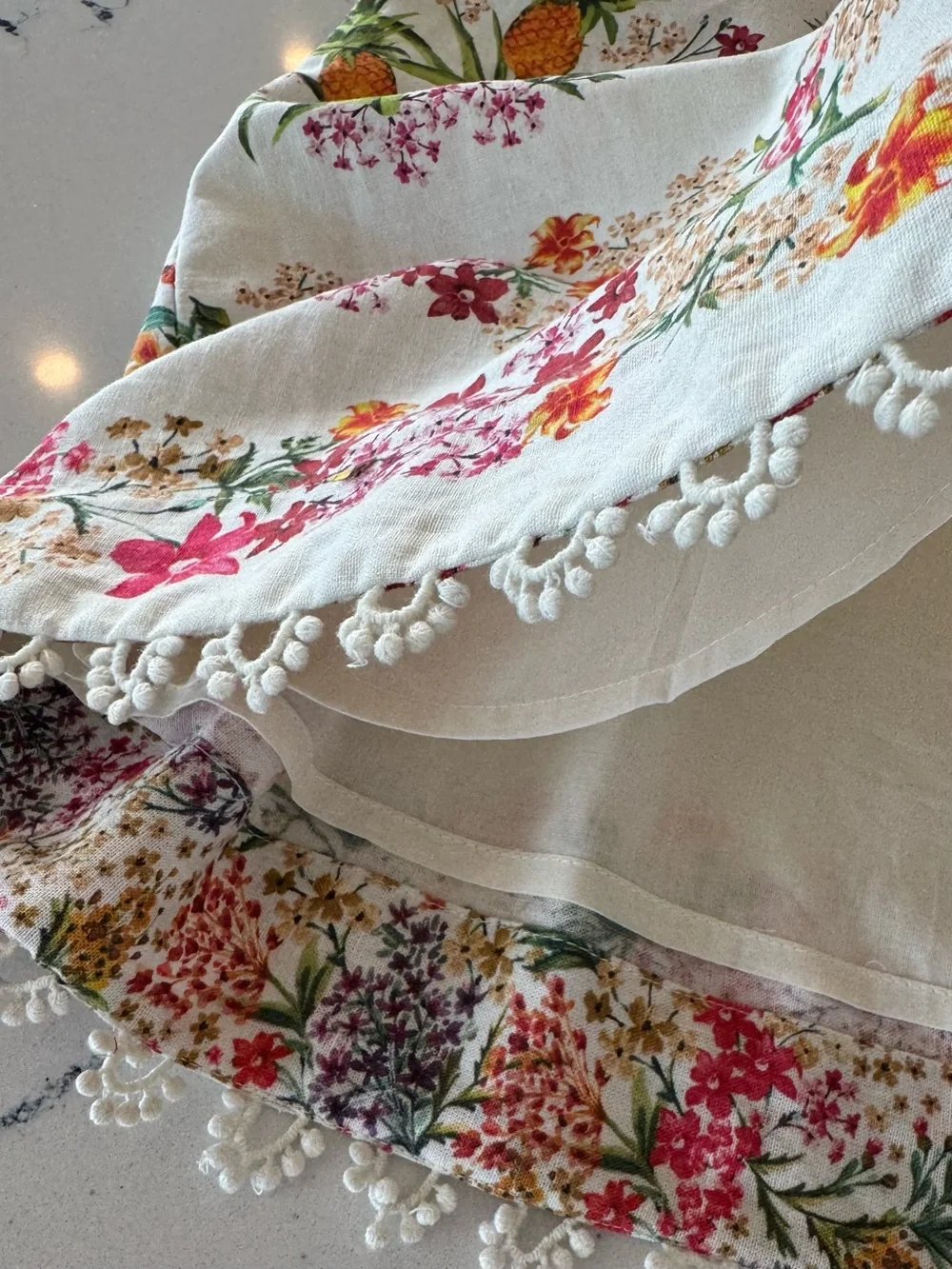 FARM Rio RARE White Floral Lace Dress with Multicolor Tropical Print Size Small